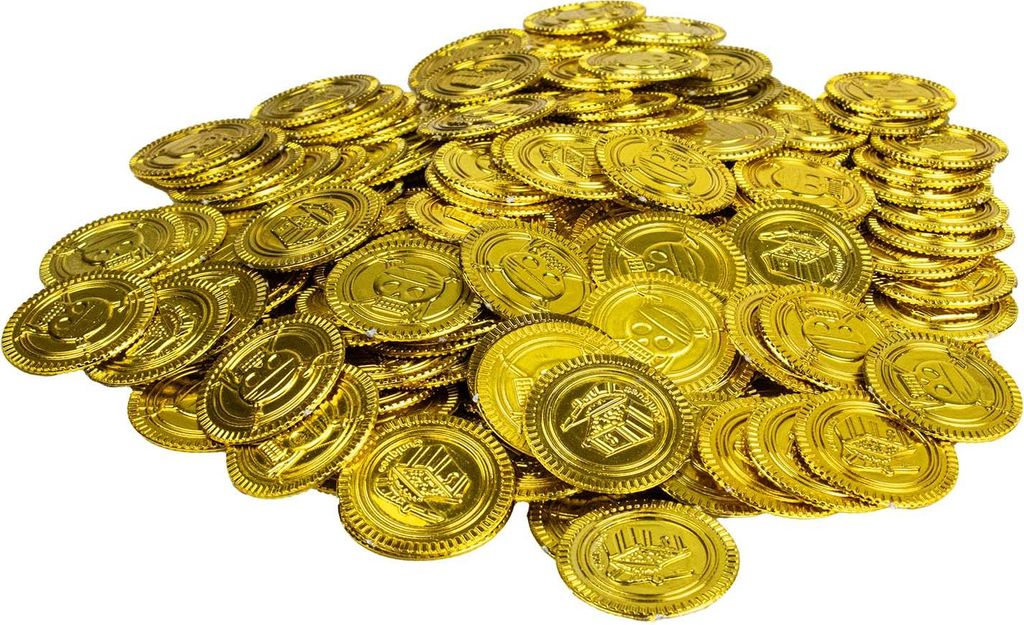Goldmünzen Spielgeld - Piratenschatz | 144 Stück Produktbild 