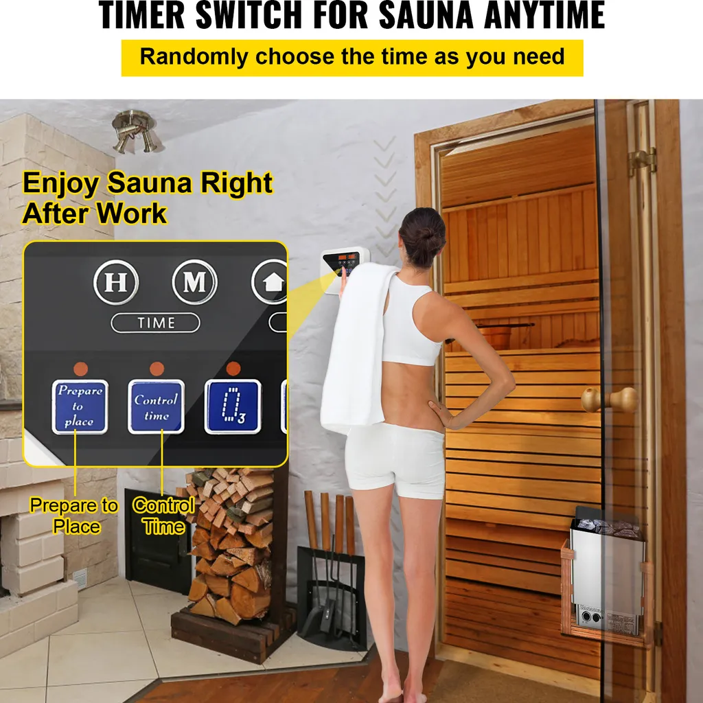 Commande de Sauna pour Réglage Température et Durée de Chauffe 9kW