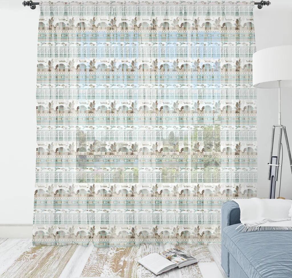 Arazzo Grande ABAKUHAUS Elefanti e Triangoli: Arredo Etnico 274cm