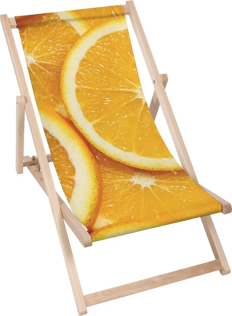 Lettino Dreamroots pieghevole in legno, legno di faggio fino a 130 kg, lettino pieghevole con regolazione dell'inclinazione dello schienale a 3 livelli, arancione