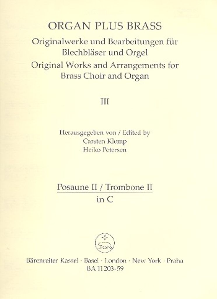 Toccata festiva für Orgel und Blechbläser Posaune 2 in C