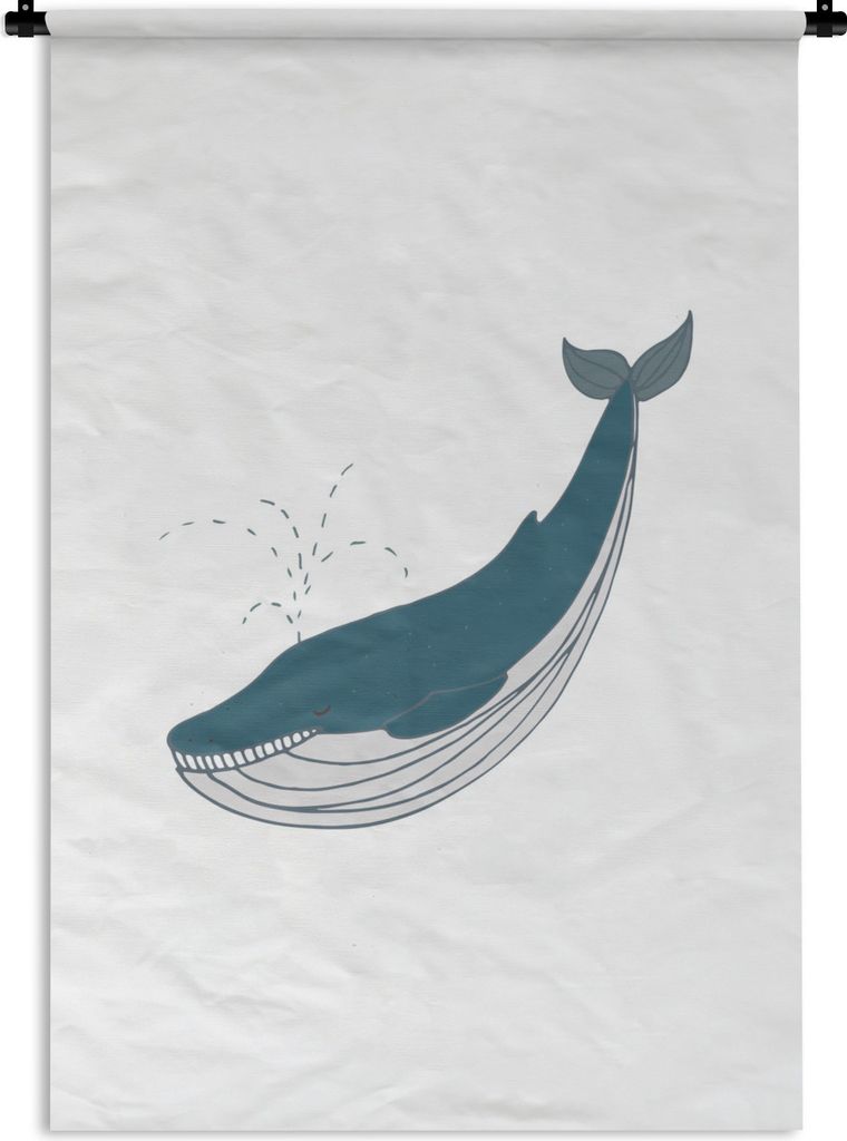 MuchoWow Wandteppich Wandbehang Wal - Kinder - Weiß - Jungen - Mädchen 120x180 cm Tapisserie Dekoration Wandtuch - Schlafzimmer - Dekorationen ...