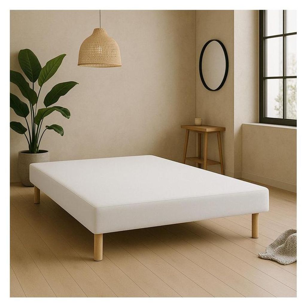 SOMMIER TAPISSIER BLANC 140x200 cm | FABRICATION FRANÇAISE Image du produit 
