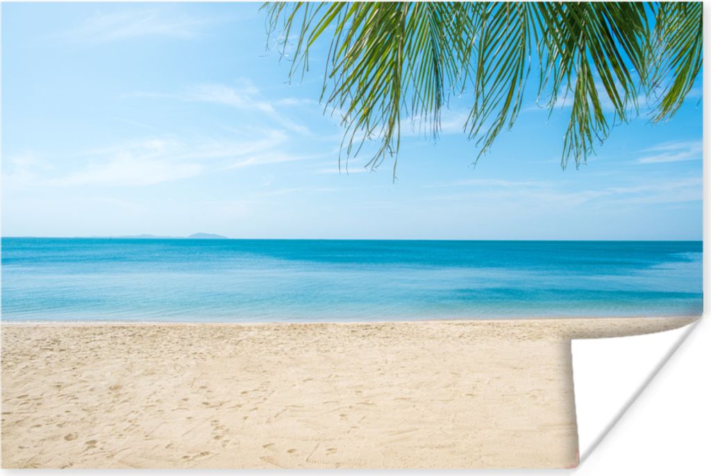 MuchoWow Poster Strand - Tropisch - Palme 90x60 cm - Schlafzimmer