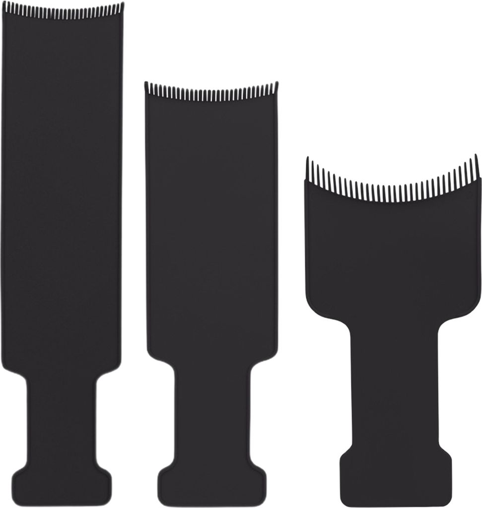 3-teiliges Balayage-Highlighting-Board-Set, flache Oberfläche, scharfe Kanten, gebogene Kammzähne zum schnellen Entfernen von Haarfärbemitteln