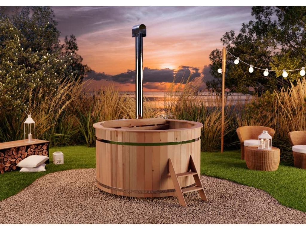 Finntherm Holz Badefass Bergen, Hot Tub Ø 160 x 101 cm, Produktbild 8