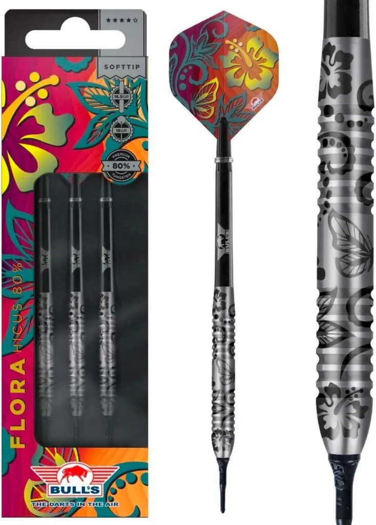 Fléchettes de compétition Bull's Flora Hicus Softtip 18g - 6