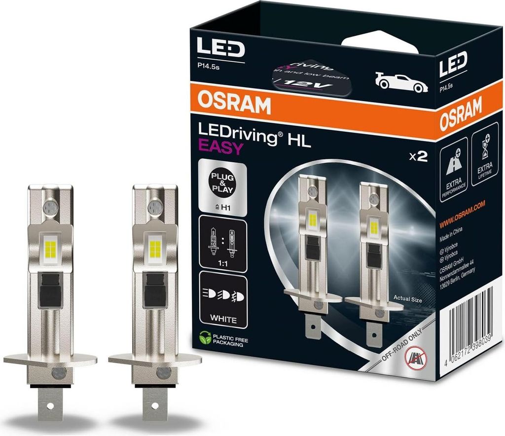 OSRAM LEDriving HL EASY H1 LED Fern- und Abblendlicht, Kaltwei 6500 K