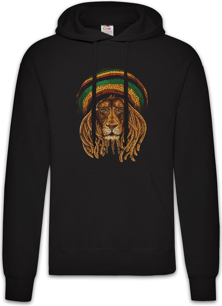 Urban Backwoods Rastafari Lion III, Herren Hoodie, Farbe: Schwarz, Größe: 2XL