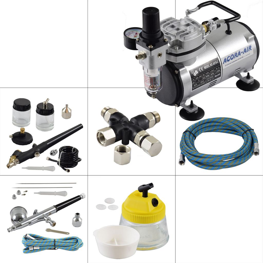 Agora-Tec Airbrush Komplett-Set EXPERT VIII.1