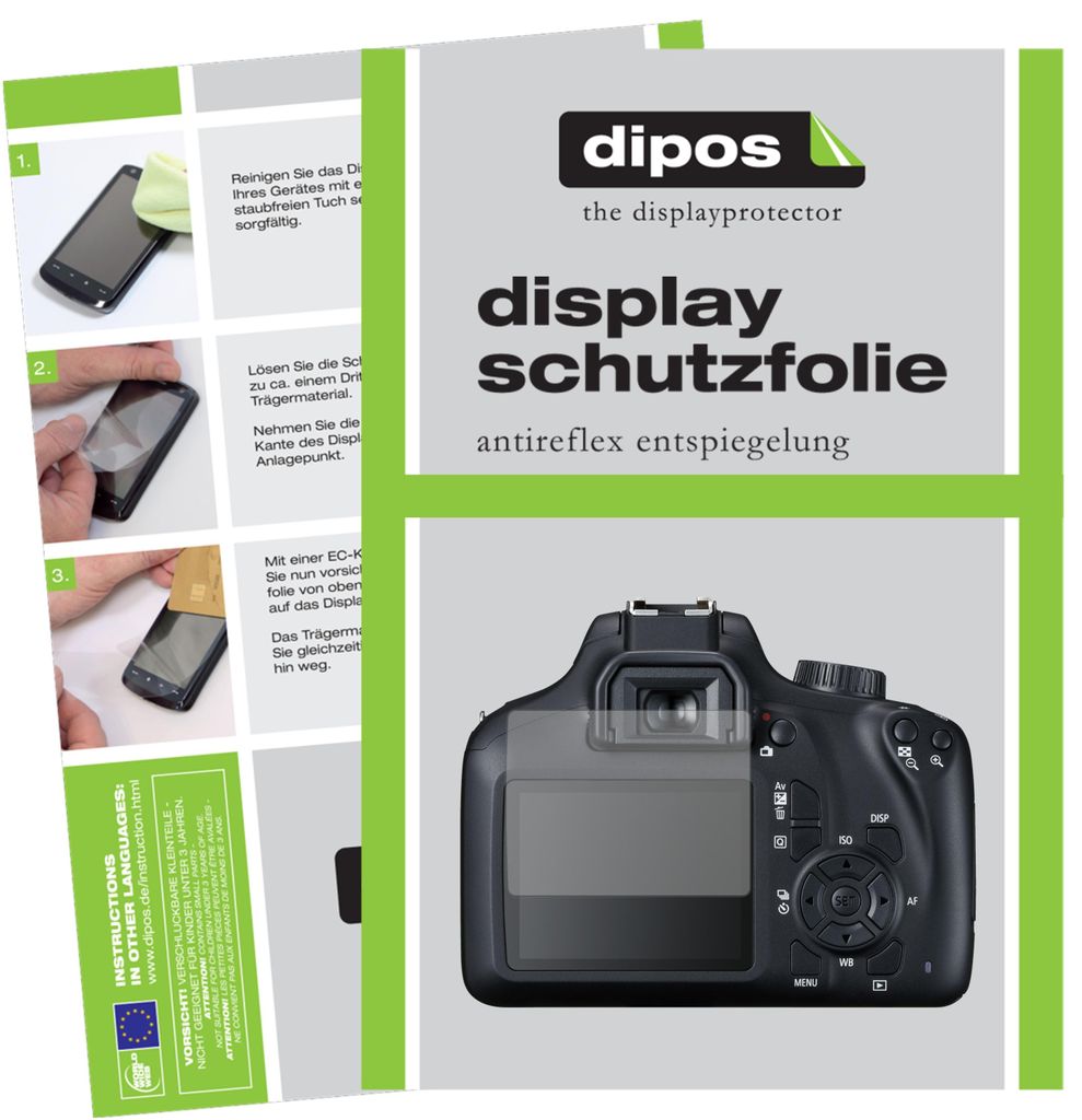 6x Schutzfolie für Canon EOS 2000D matt Displayschutzfolie Folie Display Schutz