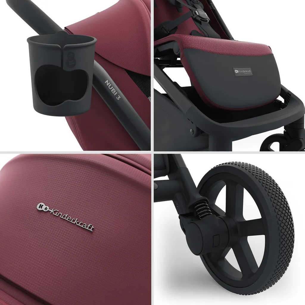 Poussette gain de place Kinderkraft Select Nubi 3 compacte rouge - 9