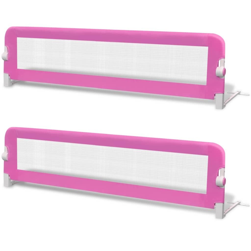vidaXL Protezione per letto per bambini 2 pezzi Rosa 150 x Immagine del prodotto 
