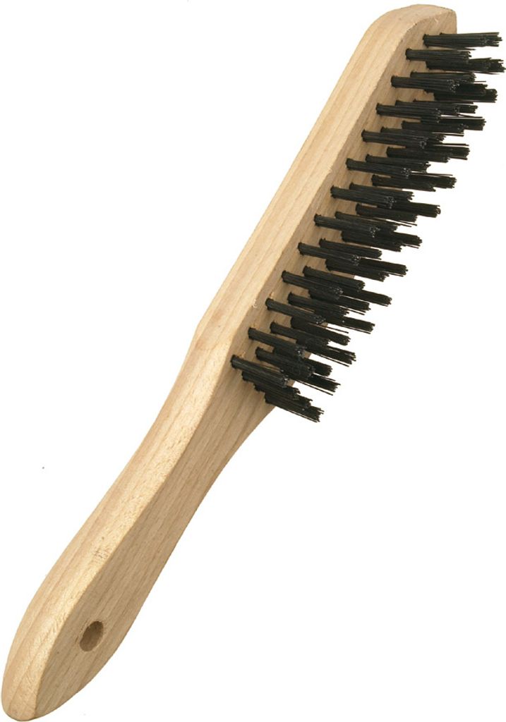 Drahtbürste aus Stahldraht mit Holzgriff 5-reihig
