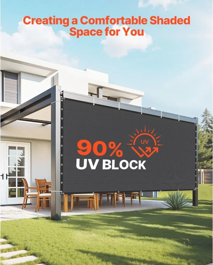 Filet de protection UV 90% résistant pour ombrage extérieur 305x366 cm