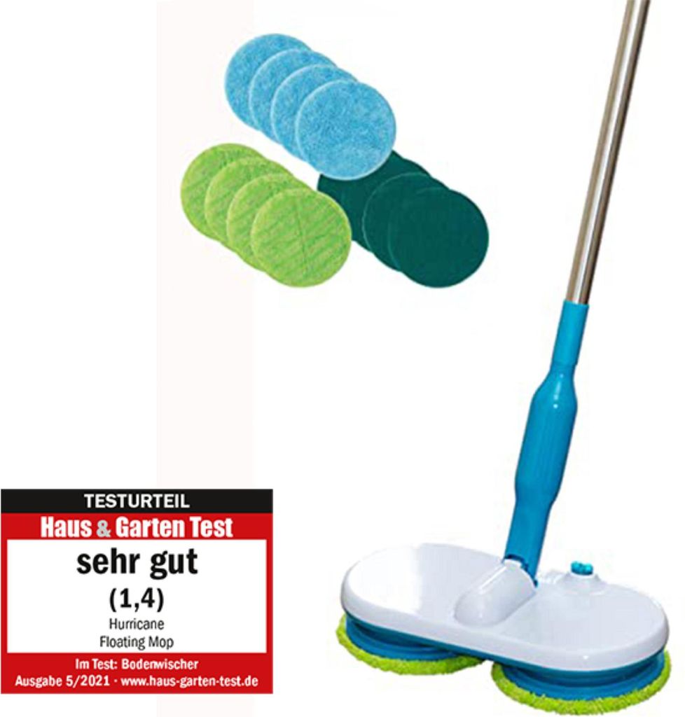 Hurricane Floating Mop Set - Akku Wischer - mit rotierenden Pads - Bodenreiniger