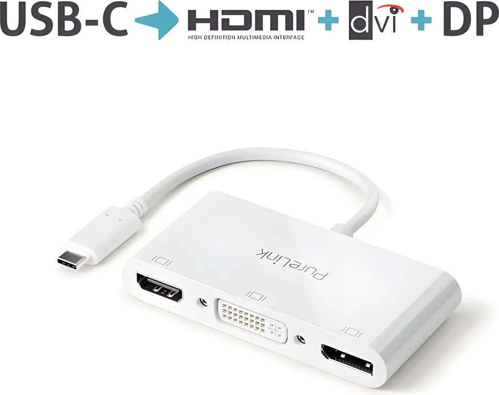 Adaptateur USB-C IS250 Vidéo Triple Sortie HDMI DP DVI Haute Définition