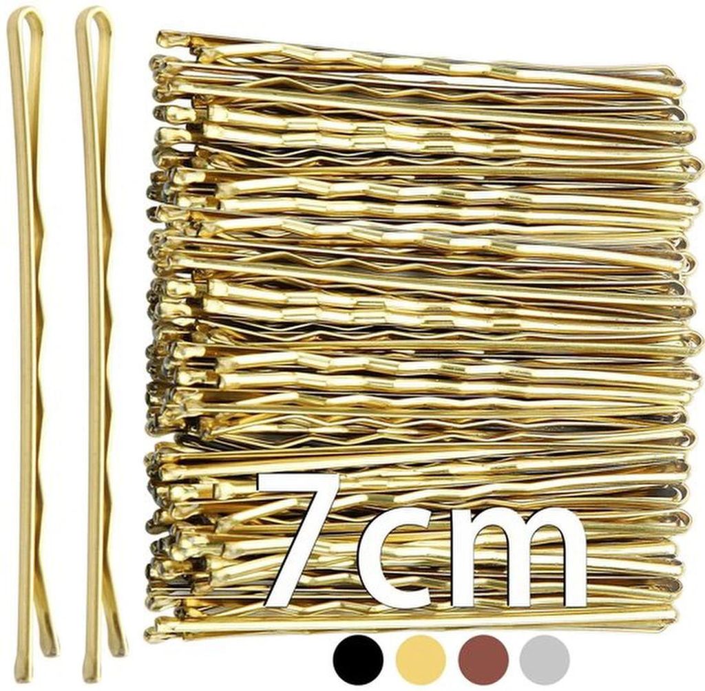 Goldschmuck-Set mit 50 goldenen Haarspangen 7 cm für verschiedene Frisuren
