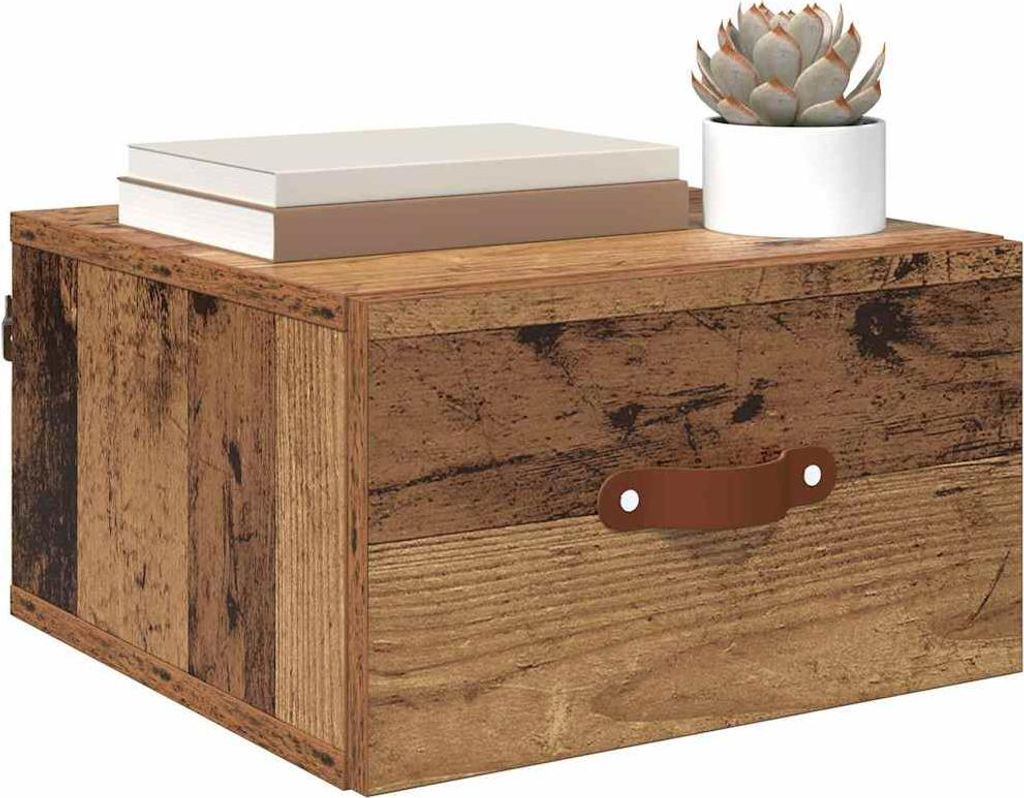 Eleganter Möbel Wandmontiertes Nachttischchen Altholz 35 x 35 x 20cm - Kommoden CJG752197 - Kommoden