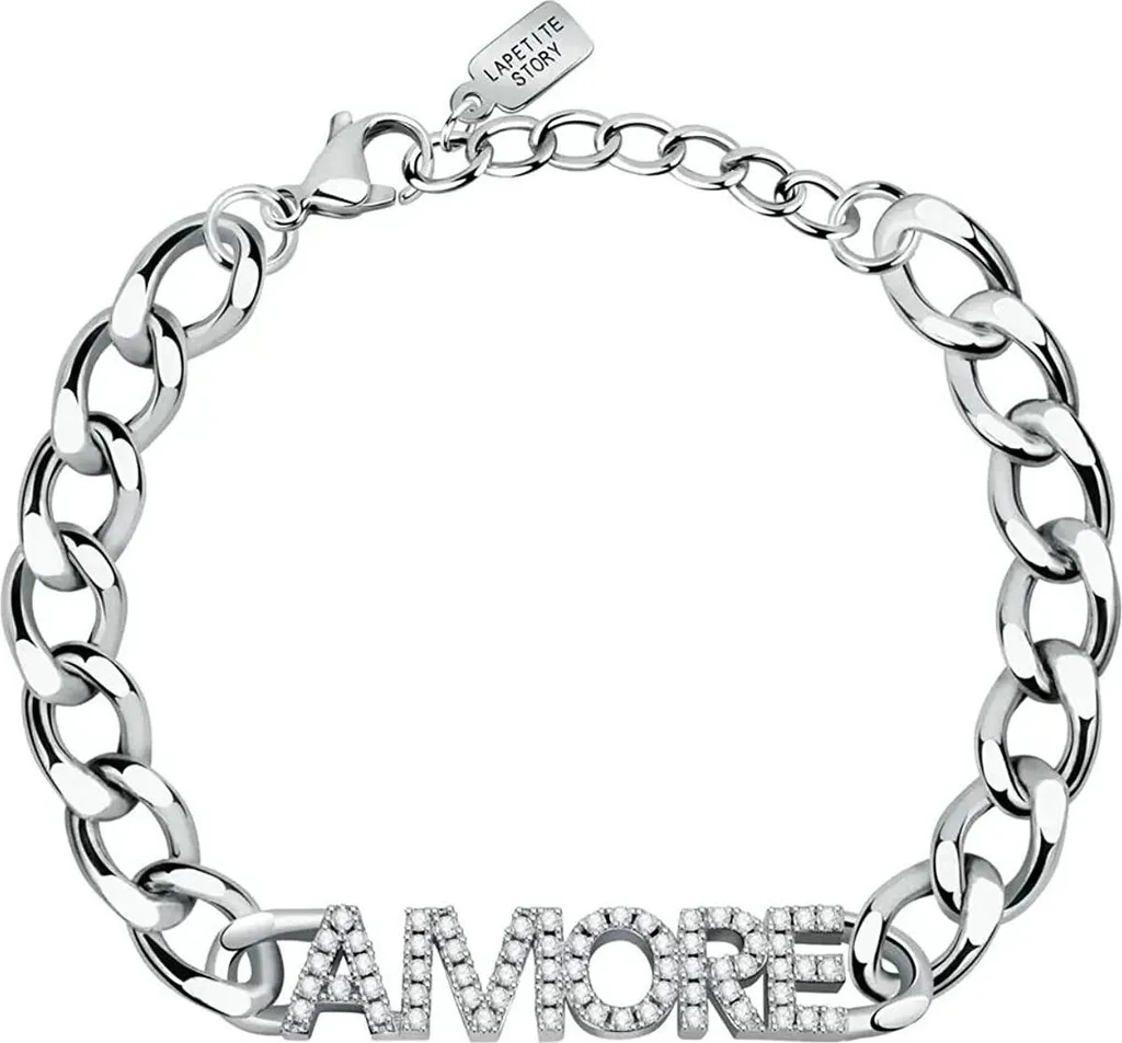 Bracelet jonc romantique en acier inoxydable orné de cristaux fins