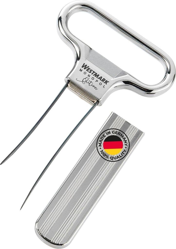 Kurkentrekker Laschen und Flaschenöffner Monopol Edition - Stahl - gegossenes Zink - Ah-So verchromt