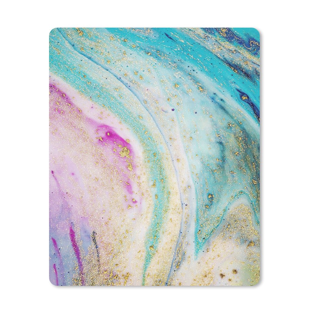 MuchoWow Mauspad Mousepad Marmor - Farbe - Regenbogen 30x40 cm - Mousepads - Maus Mat - Pad - Mausunterlage - Mausmatten