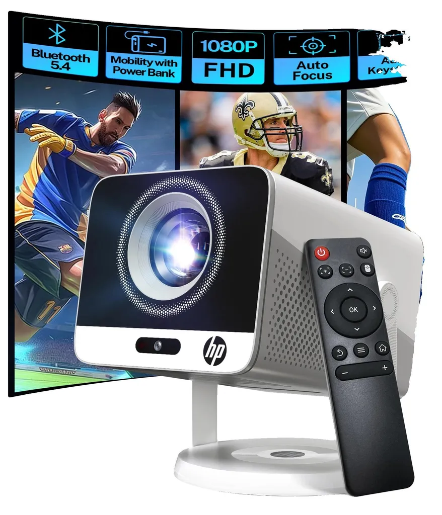 Projecteur de cinéma maison FHD 1080p Wi-Fi 6 pour soirée grand écran