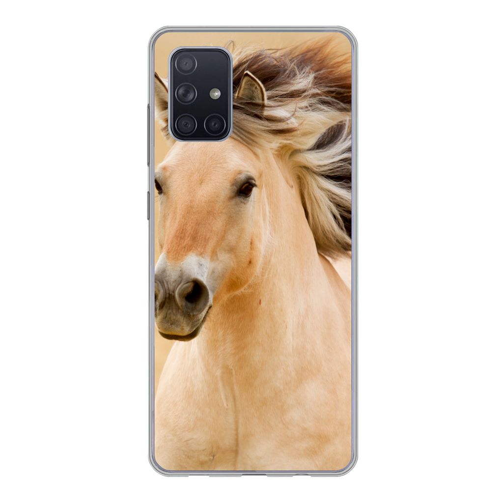 MuchoWow Handyhülle Schutzhülle Hülle für Samsung Galaxy A51 Pferde - Tiere - Mähne - Porträt Silikon Softcase Handy Hülle - Schutzabdeckung