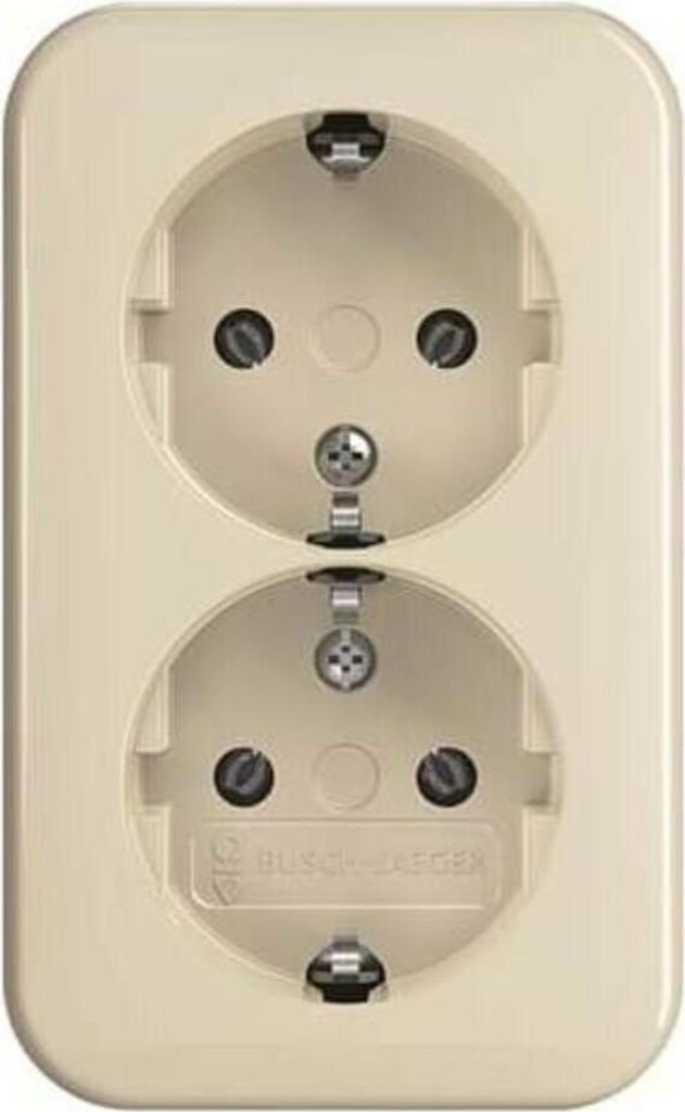 BUSCH-JAEGER Steckdose 2f cws glz AP IP20 Komplettgeh