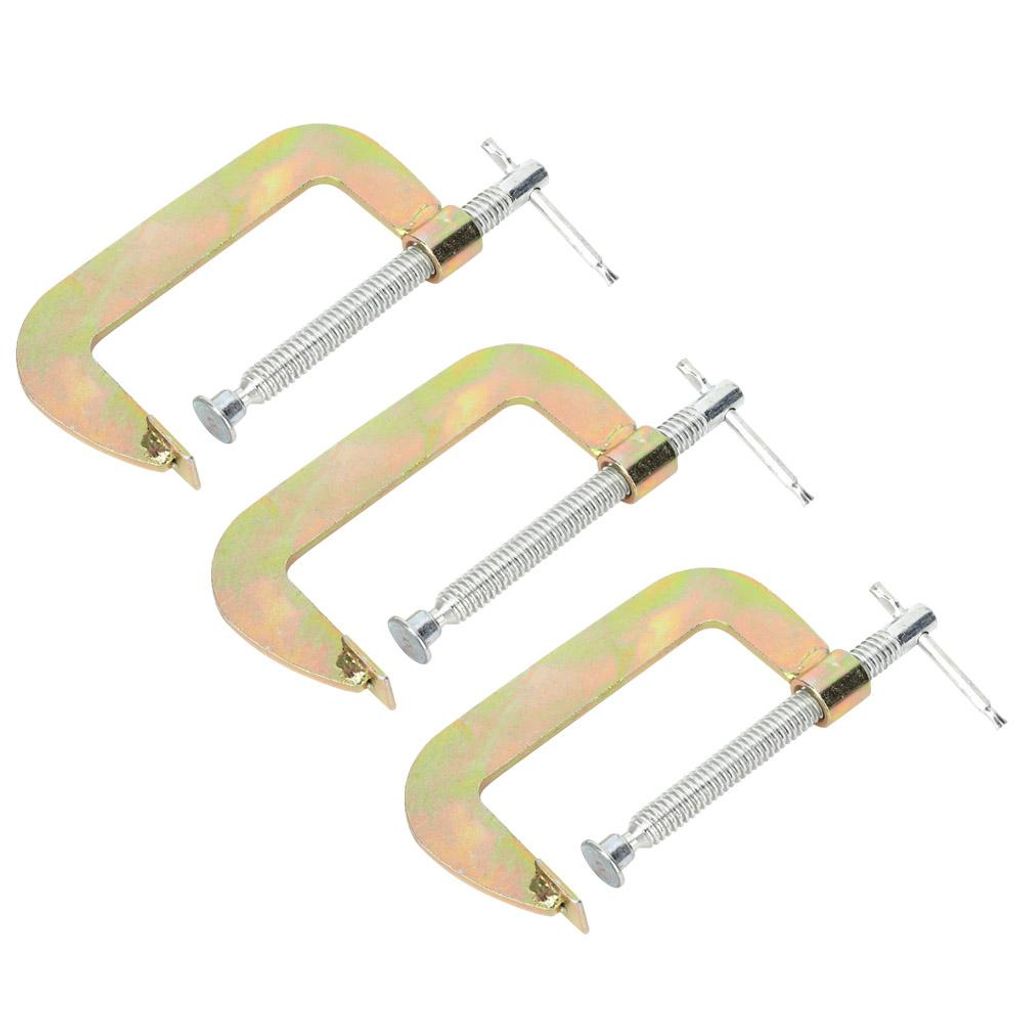 3-teiliges Set C-Klemmen, G-Klemmen, Handgriffe für Holzbearbeitung, Schweißen, Schreinerwerkzeug, 2 Zoll