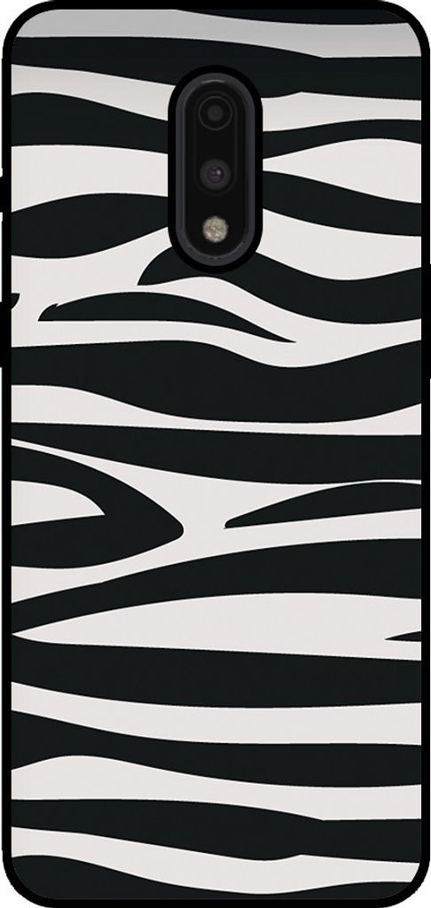 Smartphonica Telefon Fall geeignet für OnePlus 7 mit Zebra-Druck - TPU zurück Abdeckung Fall Zebra-Design - Schwarz Weiß