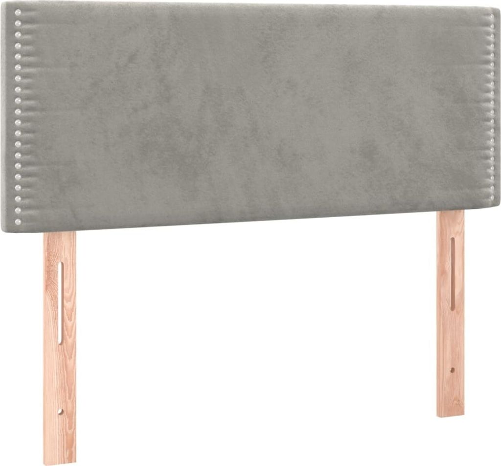 vidaXL Testata grigio chiaro 100x5x78/88 cm in velluto Immagine del prodotto 