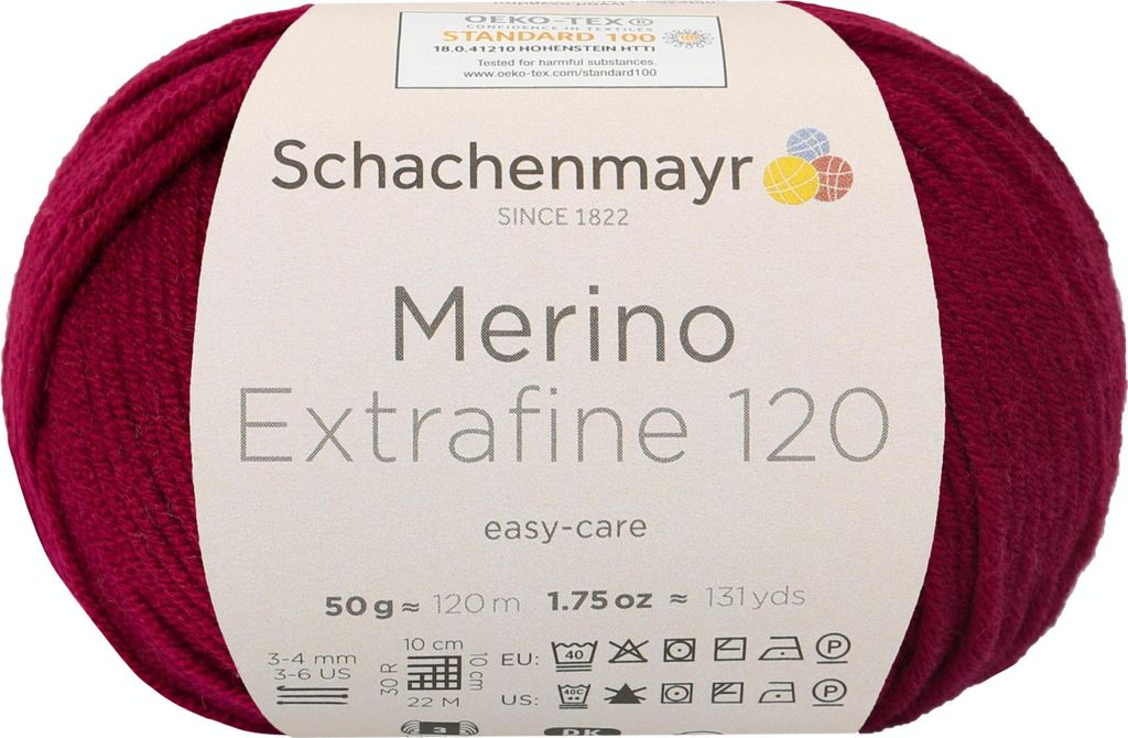 A ball of red yarn with a label.