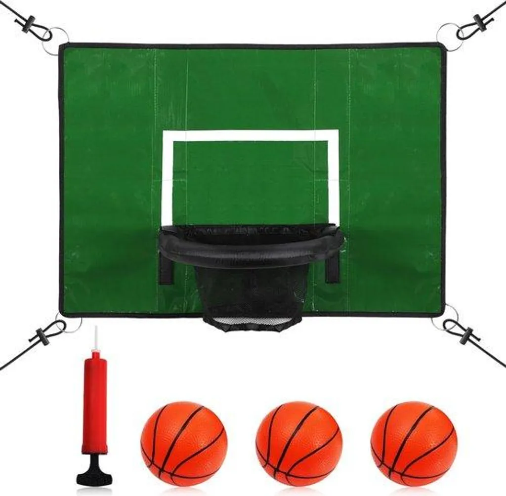 Trampoline de basket-ball avec cibles et 3 mini-ballons pour le jardin