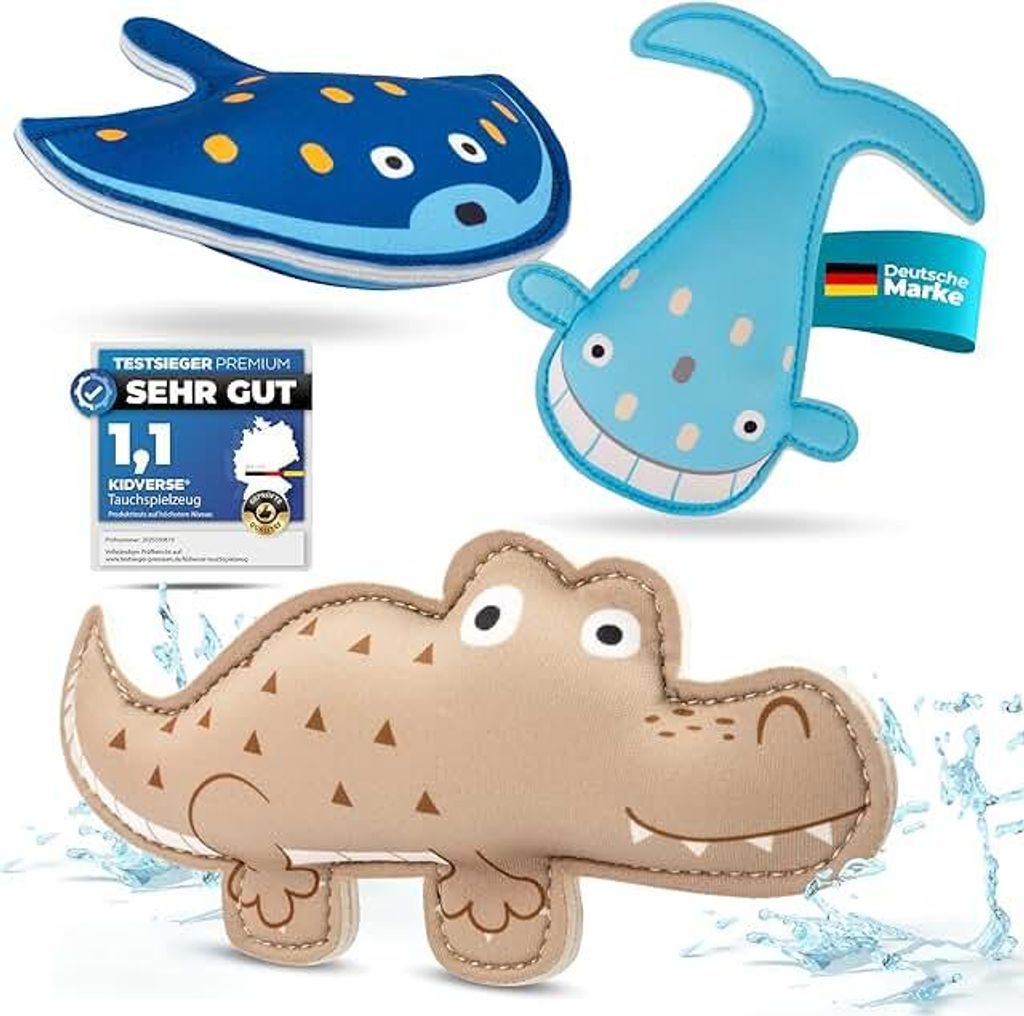 KIDVERSE Tauchtiere für Kinder - es Wasserspielzeug - Neopren Tauchspielzeug für Kinder - Buntes Schwimmbad Spielzeug zum Tauchen Lernen - Pool S...
