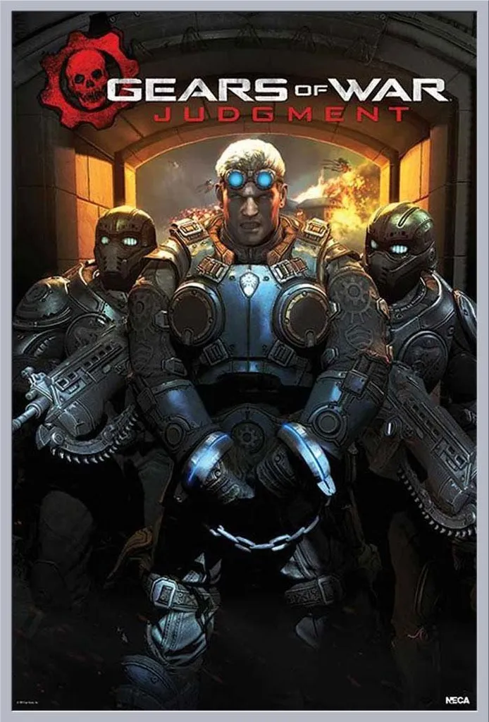 Gears of War Judgement Affiche avec Cadre Argenté et Vitre Acrylique