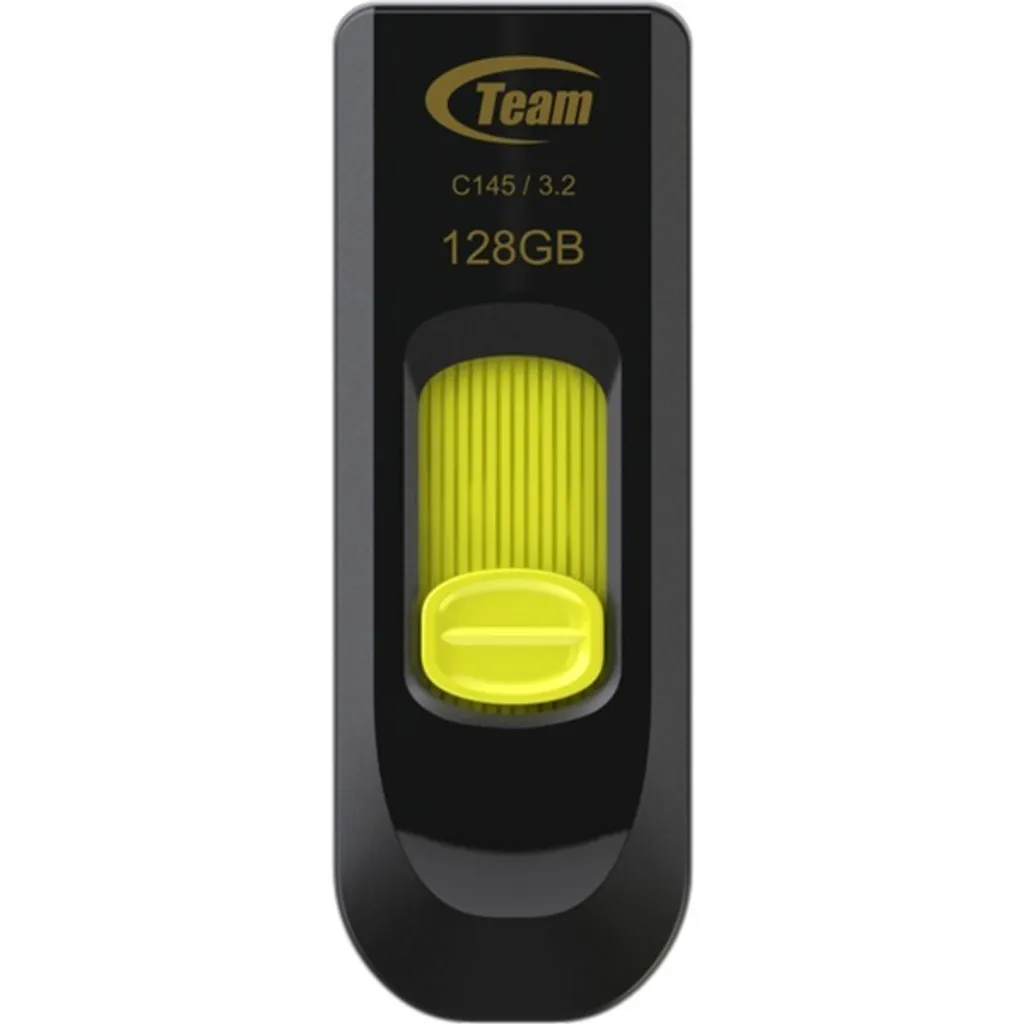 Team Group C145 128GB USB 3.0 Chiavetta Retrattile Nero Giallo