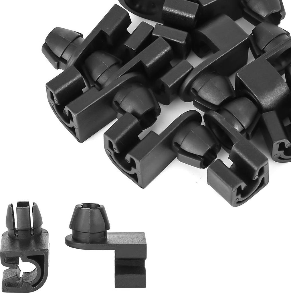 10Stk. Auto Kunststoff Haubenstütze Stange Clip Halter 25,4mm schwarz