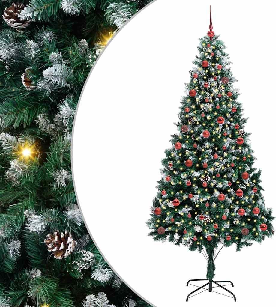 vidaXL Künstlicher Weihnachtsbaum mit 300 LEDs mit Ständer Grün 210 cm