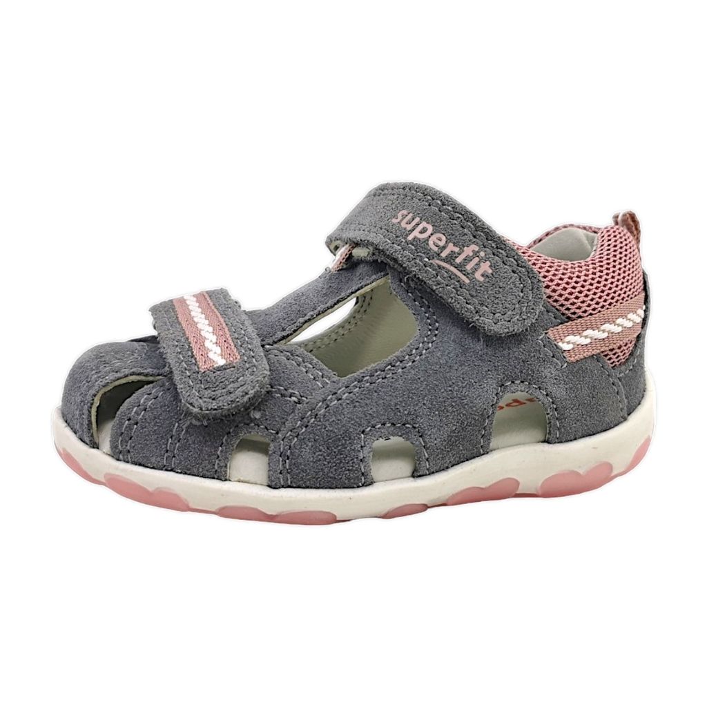 Superfit Mädchen Fanni Sandalen Gr. 25 Grau / Rosa