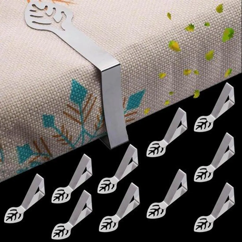 Pinces Nappe pour Restaurant et Jardin en Inox - Lot de 10 Pièces