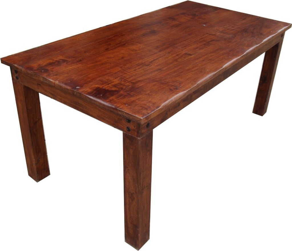 Esstisch mit Runden Kanten Ohne Beschlag R509 Dunkel - Modell 3, Braun, Holz, Länge: 180 cm