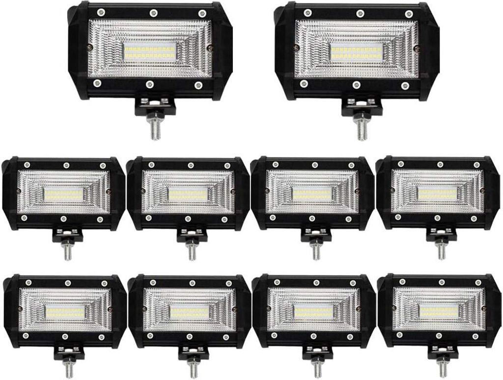 Greenmigo 10X 72W LED Arbeitsscheinwerfer Off-Road Scheinwerfer Bar Fernlicht 12V-24V Reflektor Lampen IP67 Wasserdicht Zusatzscheinwerfer Flutlich...