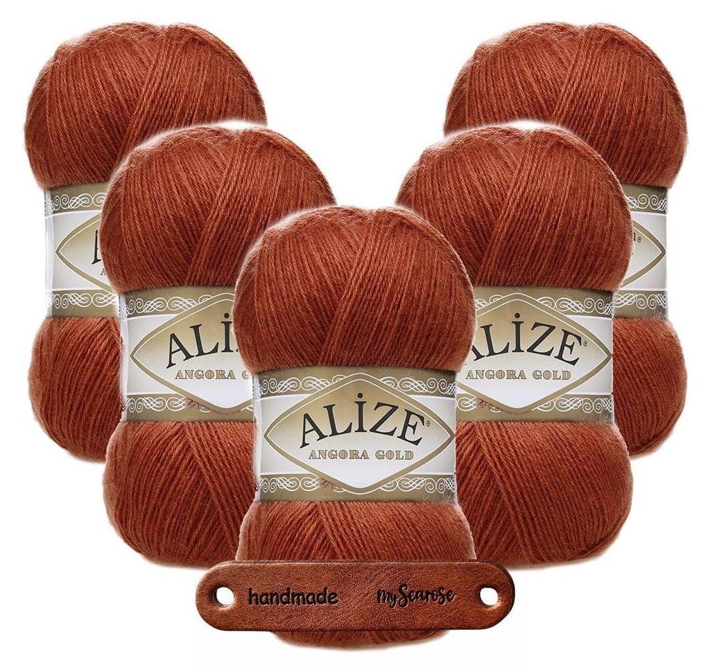 5 x ALIZE Angora Gold 36 Terra mit Label Produktbild 