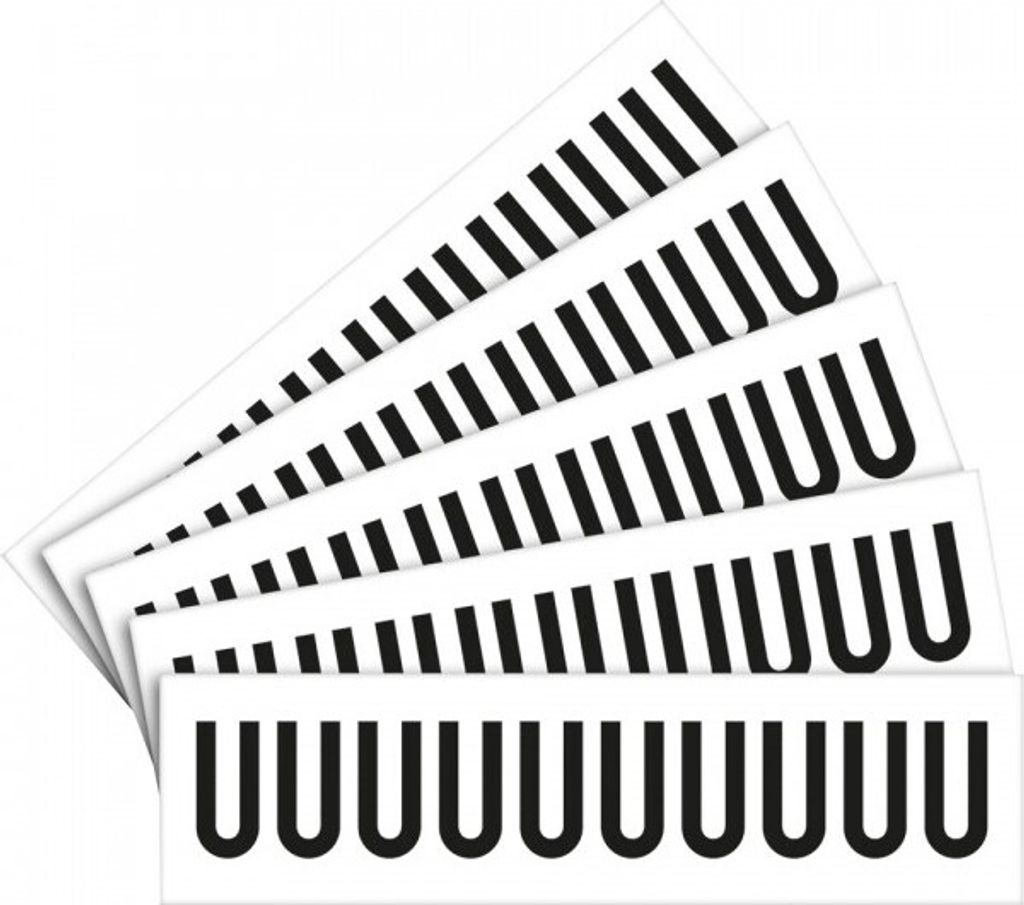 Dreifke Aufkleber I Buchstabe U, weiß/schwarz, Folie, Schrifthöhe: 40mm, 52,...