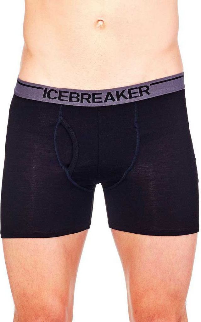Icebreaker Anatomica Fly Boxershorts Schwarz S Mann Schwarz S
