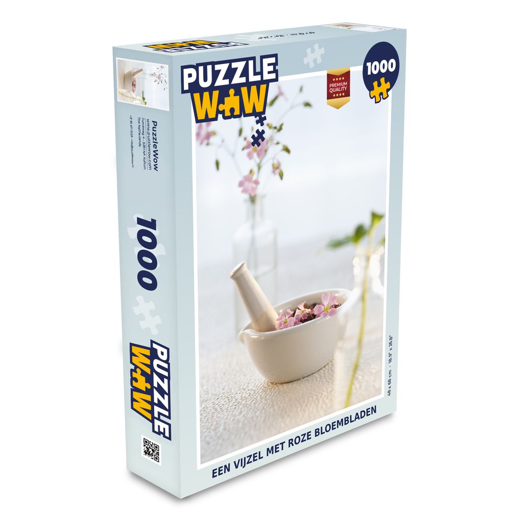 MuchoWow Puzzle 1000 Teile Ein Mörser mit rosa Blütenblättern - Spielzeug - Alt und Jung - Spiele - Puzzeln