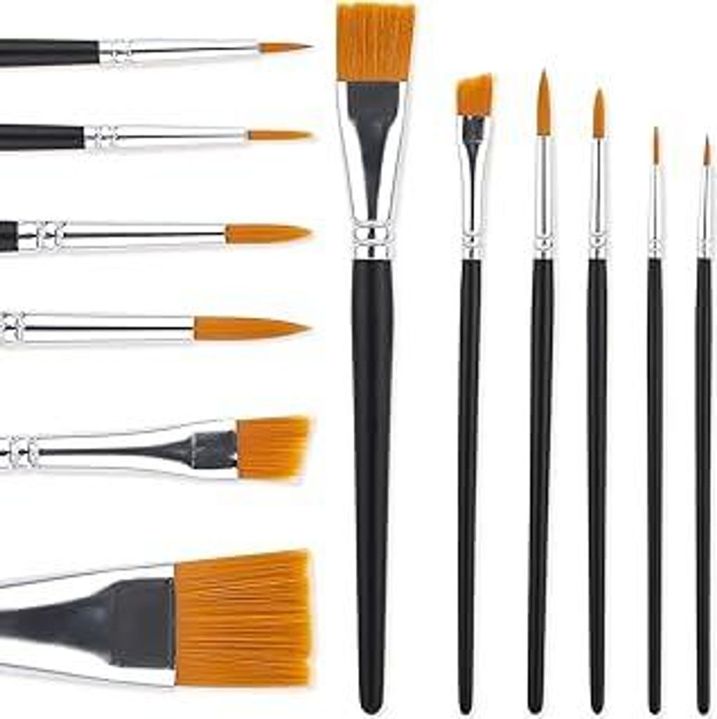 Dimeho Gesichtsmalpinsel-Set 6pcs Künstlerpinsel Set Profi Künstlerpinsel für Körper und Gesichtsbemalung Body-Art-Make-up-Set für Acrylmalere...