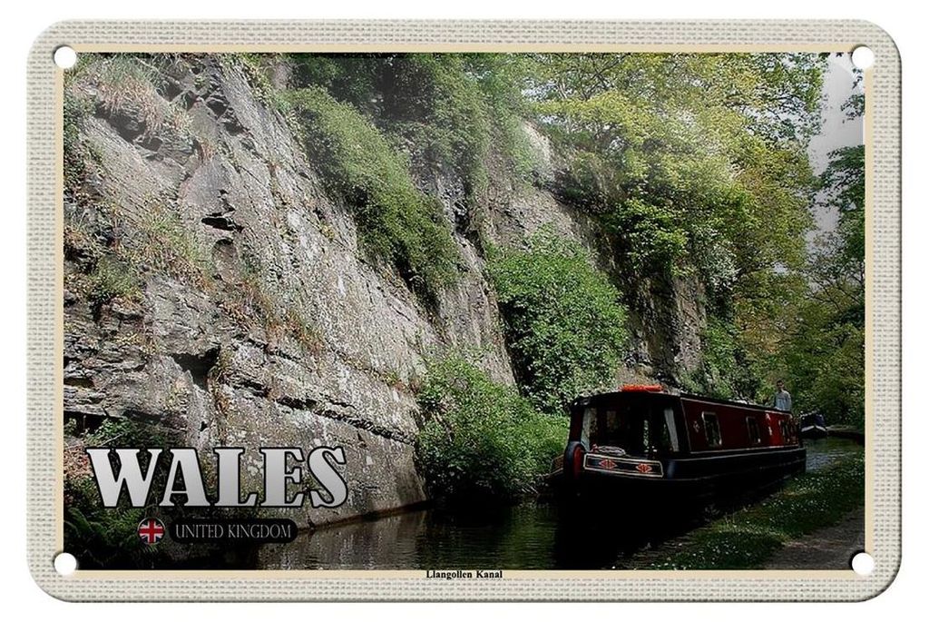 Blechschild Reise 18x12cm Wales United Kingdom Llangollen Produktbild 
