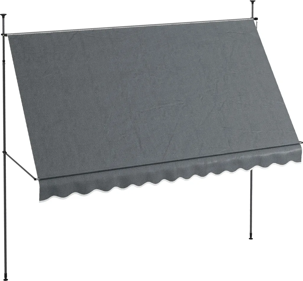 Store Banne Manuel sans Perçage 3,5m pour Balcon Locataire Métal et Gris